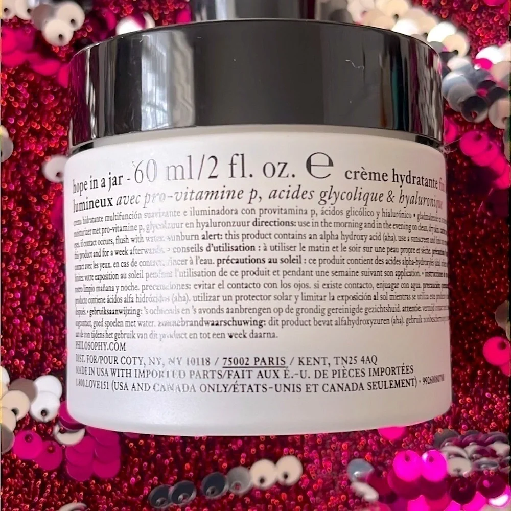 Brand New Philosophy Hope in a Jar Multi-Tasking Moisturizer, Peel, Eye Zip Bag